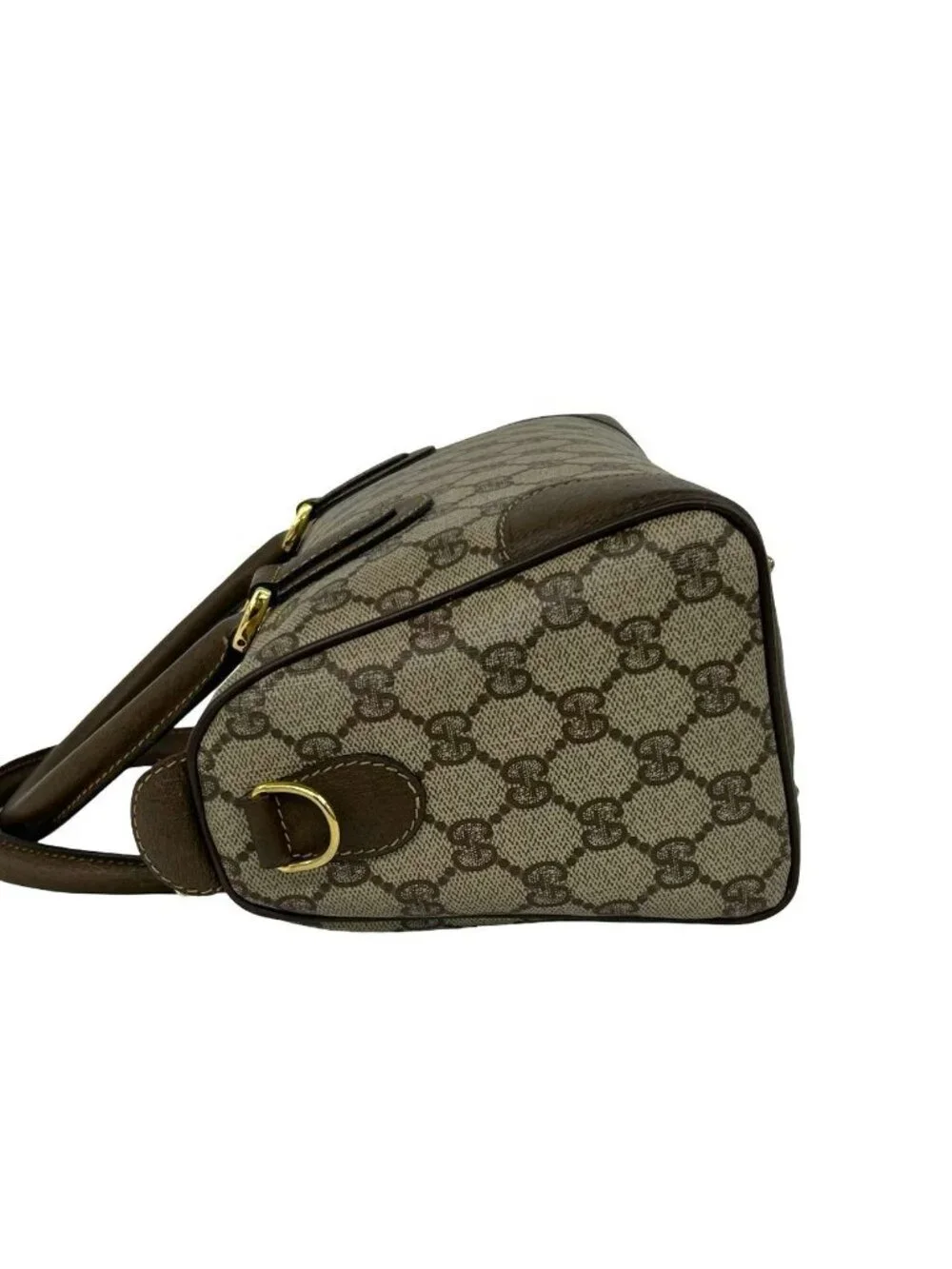 Gucci GG Pattern Logo Interlocking G Leather 2-Way Shoulder Bag Brown